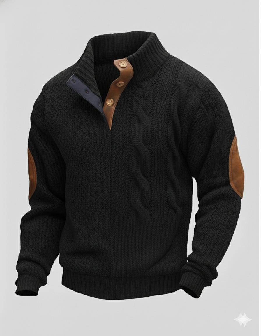 Riva Milano Aran Quarter-Zip Sweater