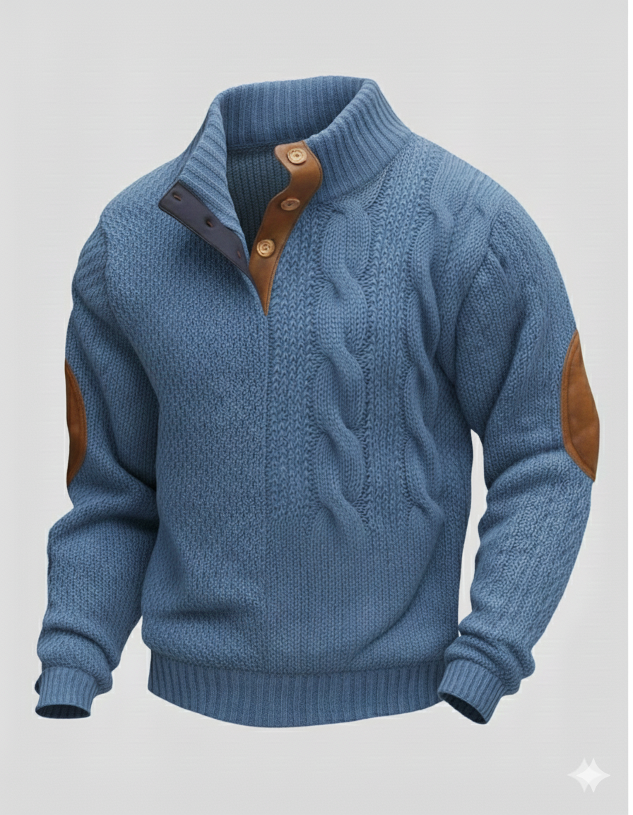 Riva Milano Aran Quarter-Zip Sweater